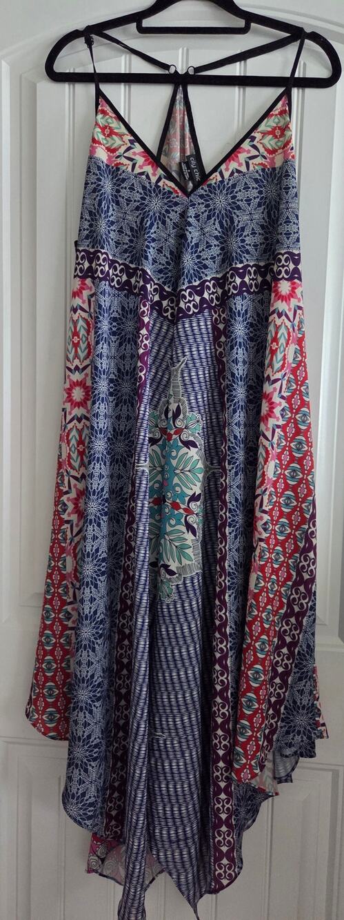 City Chic Tile Mixed Scarf Print Maxi Dress Womens Size 16 Plus Boho Racerback
